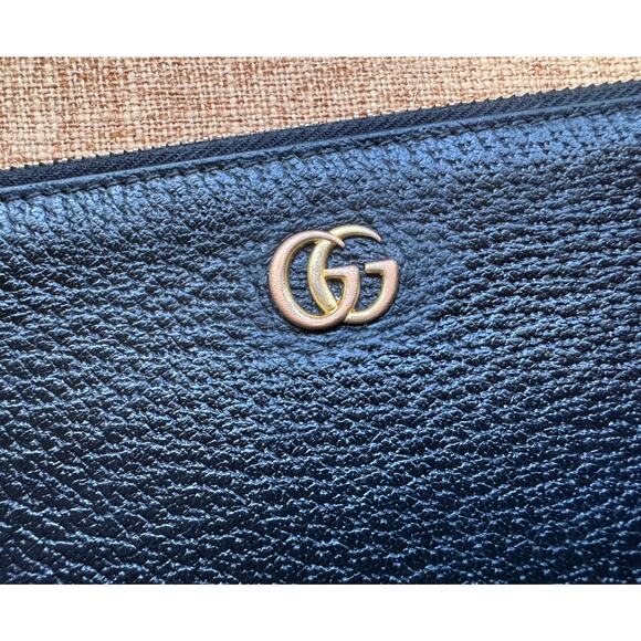 Auth. Gucci GG Marmont Black Leather Pouch Clutch - Picture 11 of 16